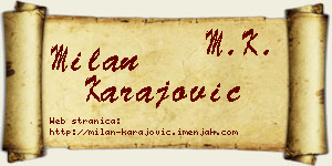 Milan Karajović vizit kartica